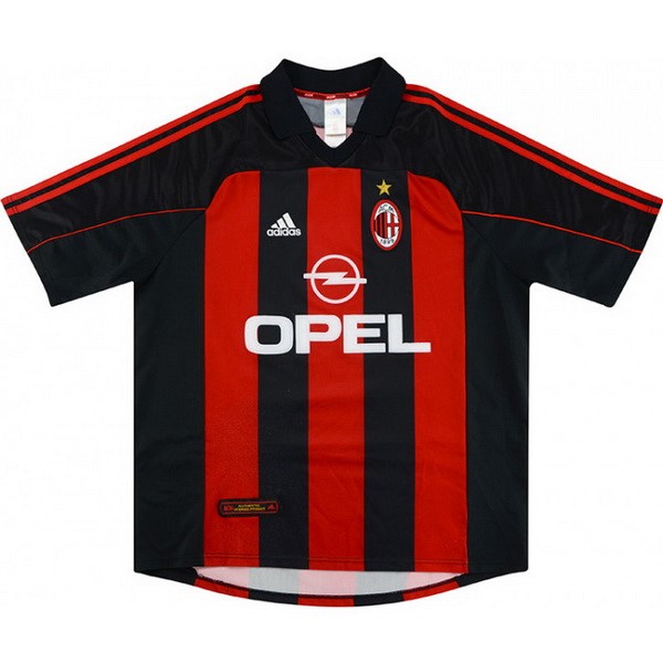 Camiseta AC Milan Primera equipación Retro 2000 2002 Rojo